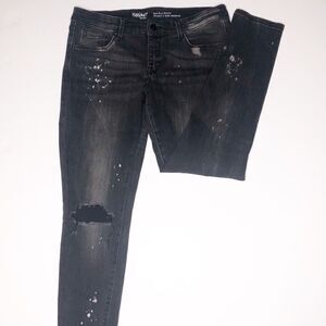 MOSSIMO Black Ripped Denim Mid Rise Skinny Jeans